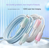 Kabel Pengisian Daya USB Transparan Crystal 6A PD 120W, Kompatibel dengan Semua Protokol, Cocok untuk Pengisian Cepat Tipe-C Micro USB