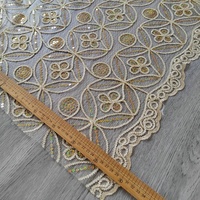 Maille base 3D en trois dimensions disque sequin broderie perlée dentelle tissu tulle tissu avec broderie pour robe