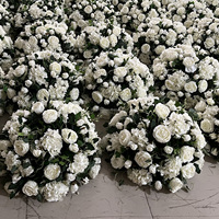 BF-FB01 Centre de table en fleurs artificielles en soie 50cm 60cm 70cm, boule de fleurs blanche et verte pour décoration de mariage