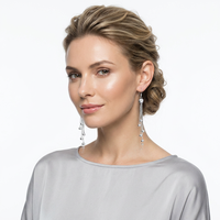 Anting Hoop EZ20 Perak Sterling 925 Berlapis Emas 18K Rhodium dengan Zirkon, Anting Stylish Unisex untuk Pemakaian Sehari-hari, Pesta, Grosir