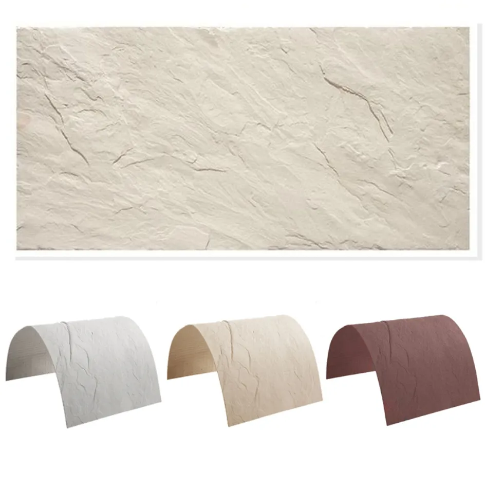 Carreaux de sol muraux flexibles en ardoise et pierre Échantillon de pierre naturelle pliable pour la décoration extérieure et intérieure