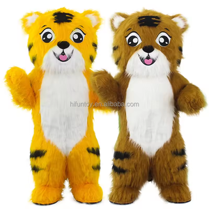 Funtoys quantité minimale de commande 1 pièce 2M/2.6M personnalisé en peluche personnage Animal longue fourrure tigre personnage mascotte gonflable tigre mascotte Costume - Product Image 1