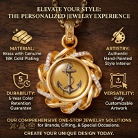 Charme d'ancre nautique pour la stabilité |   Pendentif sur le thème marin pour cadeau de navigation |   Bijoux en émail en gros Eternal Halo