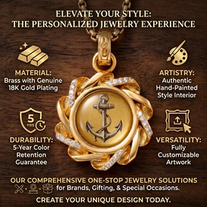 Amuleto de Ancla Náutica para la Estabilidad |   Colgante con Temática <span class=keywords><strong>Marina</strong></span> para Regalo de Navegación |   Joyería de Esmalte al por Mayor Eternal Halo - Product Image 2