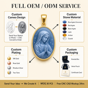 Bijou amulette personnalisé de la Vierge Marie catholique, médaillon de Guadalupe en <span class=keywords><strong>agate</strong></span>, pendentif religieux en argent sterling 925 - Product Image 5