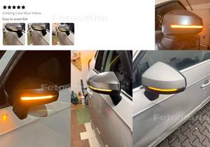 Ambre Bleu Séquentiel 2PCS LED Dynamic Turn Signal Light Flashing Side Mirror Indicator Blinker pour <span class=keywords><strong>Audi</strong></span> <span class=keywords><strong>A3</strong></span> 8V S3 RS3 2013-2020 - Product Image 6