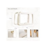 Trousse de Toilette et Sac de Voyage Portable Tendance Résistant à l'Eau avec Fermeture Éclair en PU, Poignée Souple, Organisateur d'Essentiels