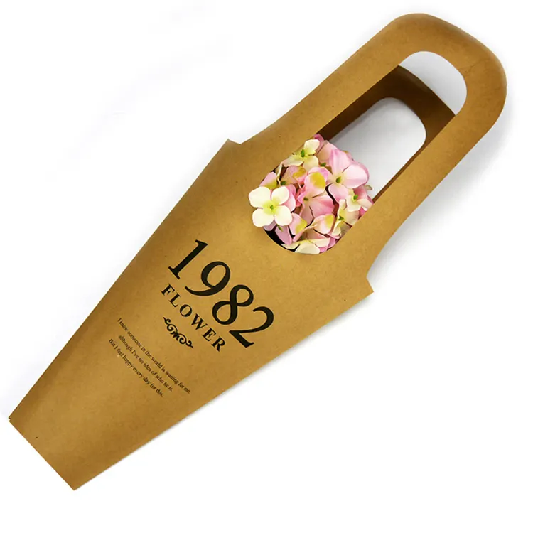 꽃 장식 캐리어 가방 사용자 정의 인쇄 플로리스트 포장지 방수 꽃 캐리 가방 종이