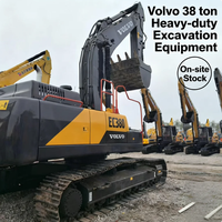 Excavatrice d'occasion Volvo EC380 38 tonnes, excellente machine de génie civil et minier, pompe Kawasaki d'origine, modèles 380bl 480 240 365