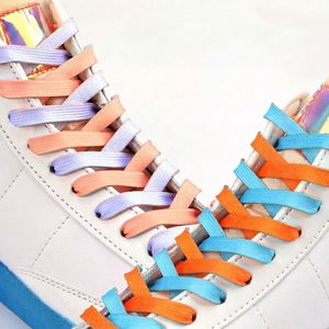 HF Double Side Color Gradient Printed Flat Polyester Shoelaces for Fashion Sports Sneakers - Product Image 1