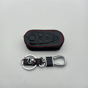Porte-clés de voiture en cuir à 3 boutons, couverture pour véhicule Alfa Romeo 4C, Mito, Giulietta, Myth 159, GTO, <span class=keywords><strong>GTA</strong></span> - Product Image 3