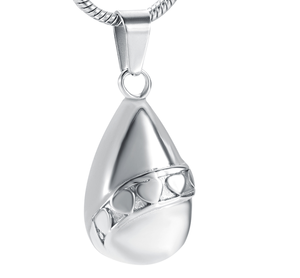 Joyería de la cremación para las cenizas de corazón gota de agua colgante Acero inoxidable collar cenizas urna Memorial para regalo de la joyería - Product Image 1