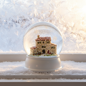 Globo de Nieve Personalizable con Diseño de <span class=keywords><strong>Casa</strong></span> de Piedra Estilo Mediterráneo y Plantas en Maceta - Product Image 2