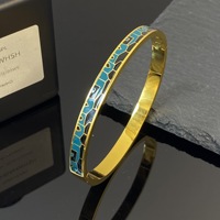 Brazalete de Lujo con Ojo de Diablo Esmaltado en Colores, Brazalete de Acero Inoxidable Antideslustre con Ojos Malvados, Joyería