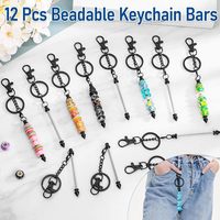 Bestseller: Metall-Schlüsselanhänger-Rohlinge zum Perlenbesetzen, Großpackung, für DIY-Bastelarbeiten und Geschenke, Neu