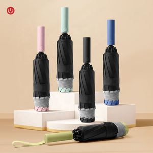 Parapluie personnalisé coupe-vent à double armature, protection solaire en vinyle, bande réfléchissante, ouverture et fermeture automatiques, idéal pour les voyages d'affaires et la pluie - Product Image 2