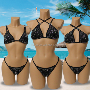 S662 Sexy Blink strass vêtements <span class=keywords><strong>de</strong></span> danse exotiques <span class=keywords><strong>tenue</strong></span> <span class=keywords><strong>de</strong></span> strip-teaseuse usine personnalisée une pièce diamant Bikini maillot <span class=keywords><strong>de</strong></span> bain <span class=keywords><strong>pour</strong></span> les femmes - Product Image 3