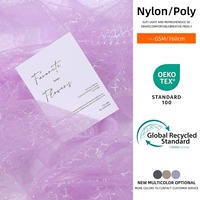 Tissu en dentelle de maille 100 % polyester ultra-fin 20D rose respirant 25 g/m² pour entoilage ou emballage floral, tissu en tulle doux comme de la soie