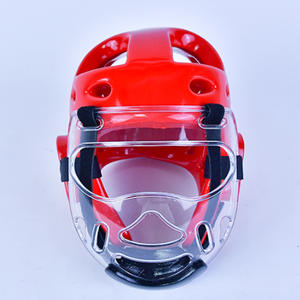 Protector de Cabeza Personalizado para Artes Marciales, Karate, Taekwondo, Boxeo, Casco de PU con Protector Facial de PVC y Protección para el Cuello - Product Image 1