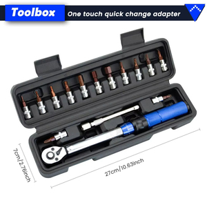 Podofo High Quality Multifunctional 13PCS Bicycle Quick-release 0.2NM Wrench 2 to 24NM Adjustable Small Torque Ratchet Wrench - Product Image 6