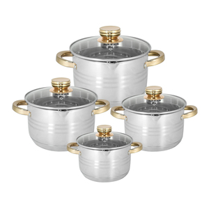 Ensemble de casseroles et poêles en acier inoxydable extensible 10 pièces, design nid d'abeille, poignées métalliques amovibles, compatible lave-vaisselle et four - Product Image 6