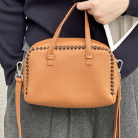 Sac à main de luxe de haute qualité pour femmes, en cuir véritable, avec bandoulière amovible et garniture cousue unique