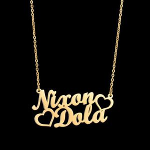 High Quality Tarnish Free <b>Custom</b> Personalized Cute 18K Gold Plated <b>Name</b> Stainless Steel Jewellery <b>Necklace</b> for Women Jewelry - Product Image 3