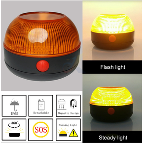 Luz de Advertencia de Tráfico con Batería, Luz Estroboscópica Magnética para <span class=keywords><strong>Techo</strong></span>, Resistente al Agua, Baliza Intermitente para Vehículos, para Seguridad en Exteriores - Product Image 5