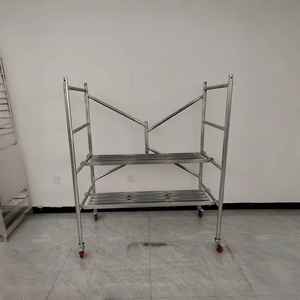 Di động di động gấp khung giàn giáo xây dựng mạ kẽm trang trí gấp Thang giàn giáo với bánh xe - Product Image 6