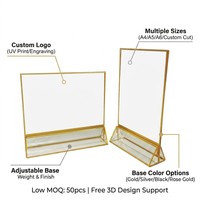 Support de menu de table en acrylique transparent en forme de T A4 A5 A6, prix d'usine en gros, présentoir de bureau, hôtel, magasin