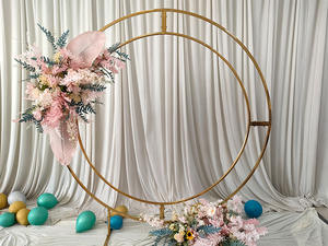 Arco de anillo doble FURUN Fondo de boda al aire libre Arco decorativo de Círculo elegante - Product Image 6