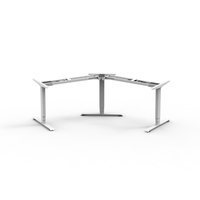 3ARF3 Bureau de direction électrique ergonomique en forme de L 3 pieds Mobilier moderne Table de bureau Bureau debout réglable en hauteur