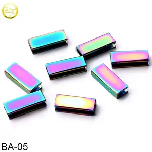 Handbag Metal Accessories Wholesale Rainbow Color End Clips Belt Hardware Hot Sale Handbag Handmade Metal End Stop For Purse Accessory