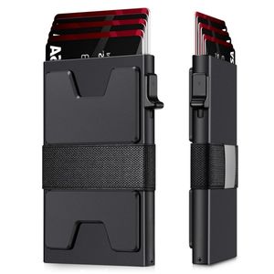 Schlanker katholischer Aluminium-Kreditkartenhalter für Herren, langlebig, erweiterbar, mit RFID-Schutz, minimalistisches Metall-Portemonnaie - Product Image 2
