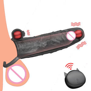 Vibrante preservativi ingrandimento per gli uomini riutilizzabili preservativi Dildo vibratore pene anello manica per adulti Sex Shop giocattolo per coppie - Product Image 1