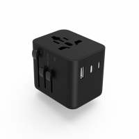 Adaptateur de voyage universel 10A 3 ports 1A2C PD à charge rapide avec prise électrique internationale de type A/C/G/I