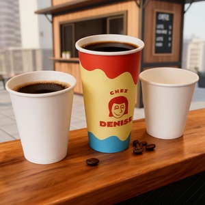 Gobelets à café en papier à double paroi personnalisés Sunshine 8/10/12/16/20oz, imprimés sur mesure, jetables, à emporter, avec couvercle - Product Image 2