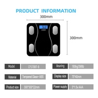 Nouvelle balance internationale de poids corporel plate-forme en verre noir balance corporelle numérique balance intelligente de pesage de graisse avec application