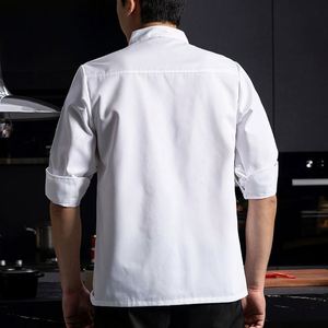 Nouvelles Vestes Courtes pour Hommes – Uniformes de Travail pour Restaurants et Hôtels – Blouse de Chef Blanche pour Cuisine Professionnelle - Product Image 4