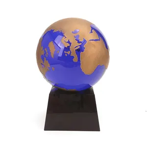 Сувенир для Honor of crystal на заказ/подарок для бизнеса, шар мира из Кальцита, плавильная стеклянная сфера из синего и красного кристалла