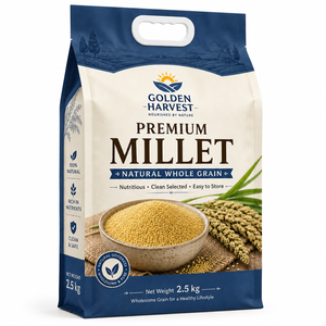 Sachet plat refermable personnalisé <span class=keywords><strong>de</strong></span> qualité alimentaire, résistant à l'humidité, avec fermeture éclair, pour <span class=keywords><strong>millet</strong></span>, riz et céréales, à 8 soudures latérales - Product Image 3