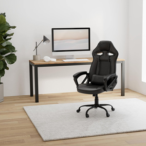 <span class=keywords><strong>Sedia</strong></span> <span class=keywords><strong>da</strong></span> <span class=keywords><strong>Gaming</strong></span> Minimalista Completamente Nera con Cuscino Lombare, <span class=keywords><strong>Sedia</strong></span> Girevole Ergonomica Regolabile per Casa e Ufficio - Product Image 3