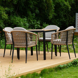 Muebles de exterior de estilo francés Marco de aluminio Nueva Silla de comedor de jardín de ratán Cafe bar - Product Image 1