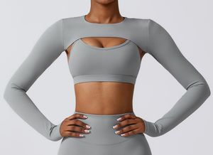 Haute qualité à manches longues Blouse Yoga débardeur violet <span class=keywords><strong>haut</strong></span> court Silm Fit Ultra doux élastique 4 voies Stretch évider croix sangle <span class=keywords><strong>dos</strong></span> - Product Image 2