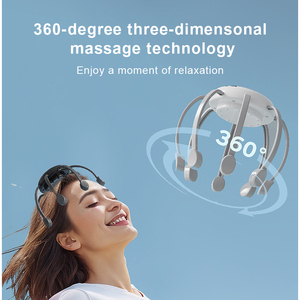 Masseur de tête à vibrations multipoints de qualité supérieure, masseur électrique sans fil pour le cuir chevelu 500 mAh, masseur pieuvre à 8 griffes pour le soulagement du stress - Product Image 2