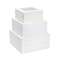 Usine en gros personnalisé Offre Spéciale pliant 12 pouces de haut boîte à gâteau kraft blanc avec fenêtre
