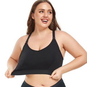 1401 grande taille coton maternité sport soutien-gorge fort Impact confortable alimentation vêtements pour femme vêtements de sport enceinte maman allaitement sport soutien-gorge - Product Image 2