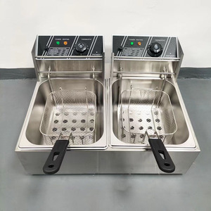 6L + 6L Countertop thép không gỉ pháp khoai tây chiên Máy lon thương mại khoai tây chiên điện nồi chiên sâu có thể điều chỉnh nhiệt - Product Image 6