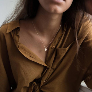 Preziosa collana Dei Monili delle donne Oro Argento Oro Rosa Semplice Disco Pendente Della Ragazza di alimentazione Femminista Tette choke Collana dei monili - Product Image 2