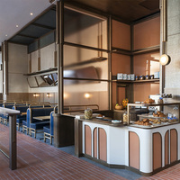 Canapé de restaurant en forme de U en bois avec revêtement en PU, prix usine Foshan, pour bar et restauration